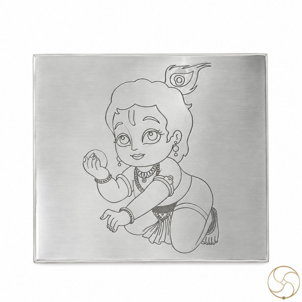 Image of 99.9% Silver Platter with Laddu Gopal Marked