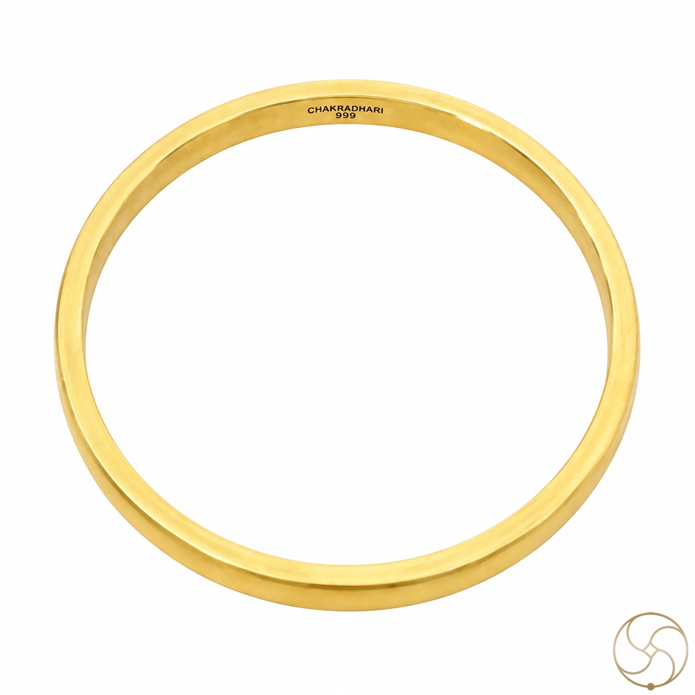 999 Gold Lathe Bangle for Men  Women