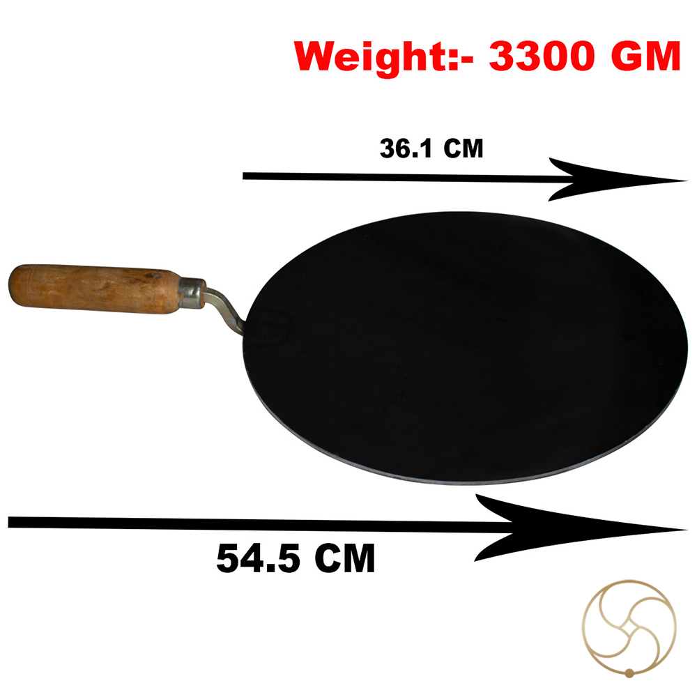 Kalay Iron Plain Dosa Tawa Single Handle 14 Inch