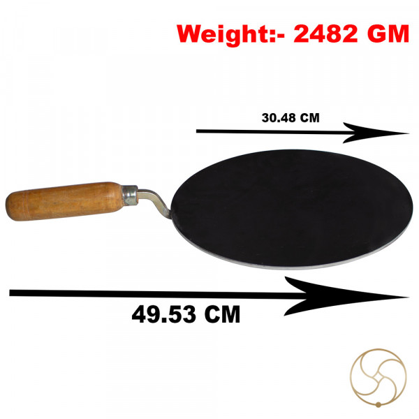 Image of Kalay Iron Plain Dosa Tawa Single Handle (12 Inch) - कालाय लौह डोसा तवा