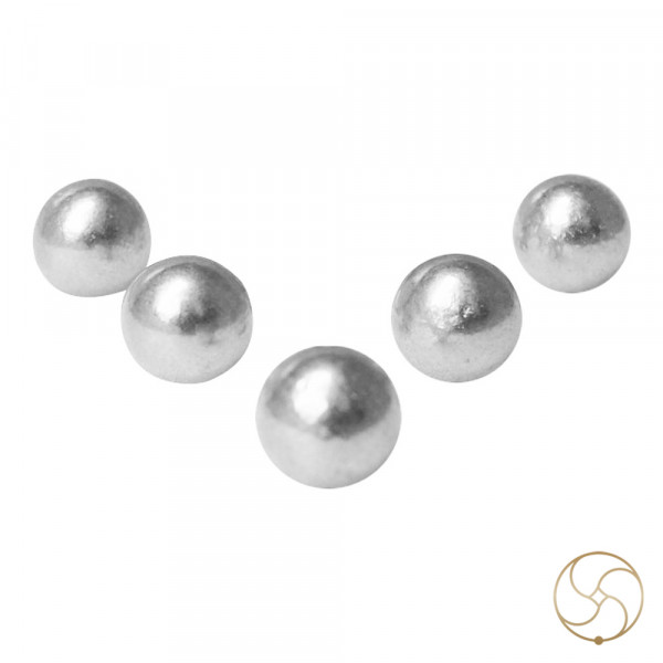 Image of 99.9% Pure Silver Solid Balls (5 Piece) - चाँदी ठोस गोलियाँ - set-9.5mm (25gm)