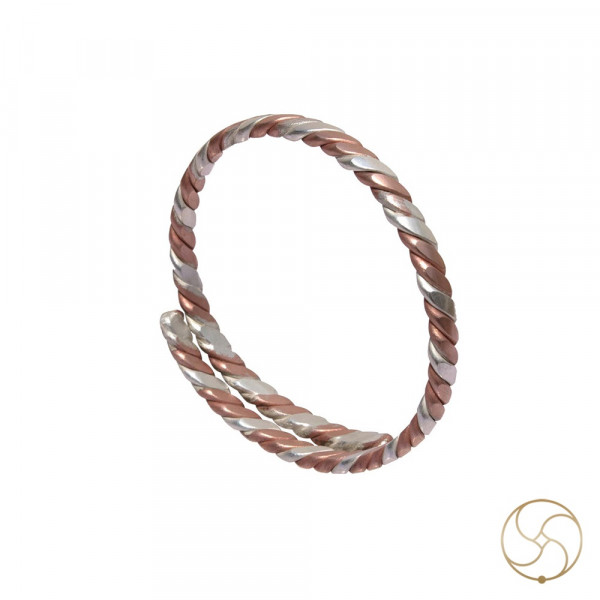 Image of 99.9% Silver Copper Combined Unisex Bangle (silver-14gm, copper-24gm) -  चाँदी, तांबा संयुक्त कड़ा