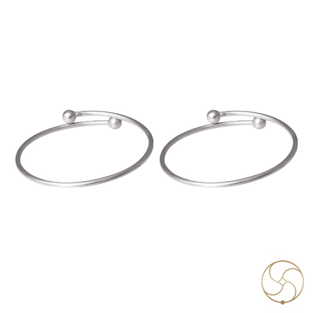 996 Silver Ball Leg Bangle Unisex 101 grams Pair -