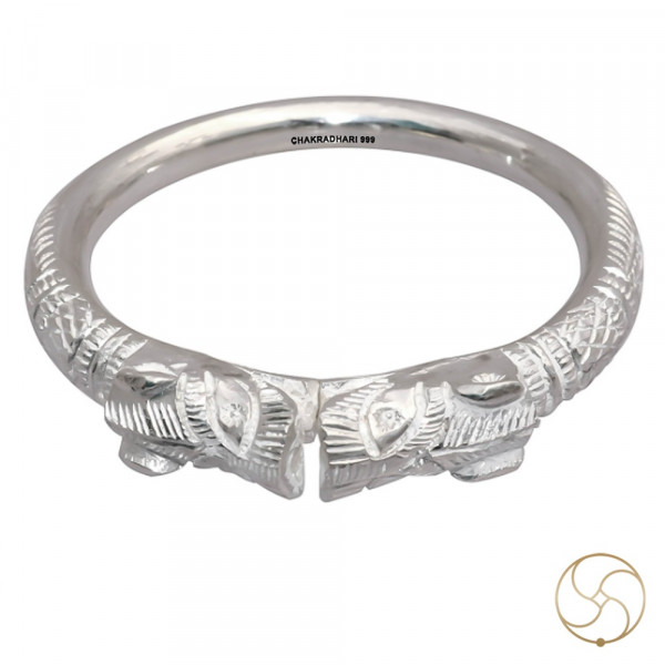 Image of 99.9% Silver Naar Mukhi Gents Bangle 150 Grams - चाँदी नार मुखी पुरुष कड़ा