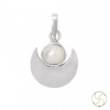 99.6%  Silver Full Moon Pearl Pendant - शुद्ध चाँदी पूर्णिमा मोती लॉकेट