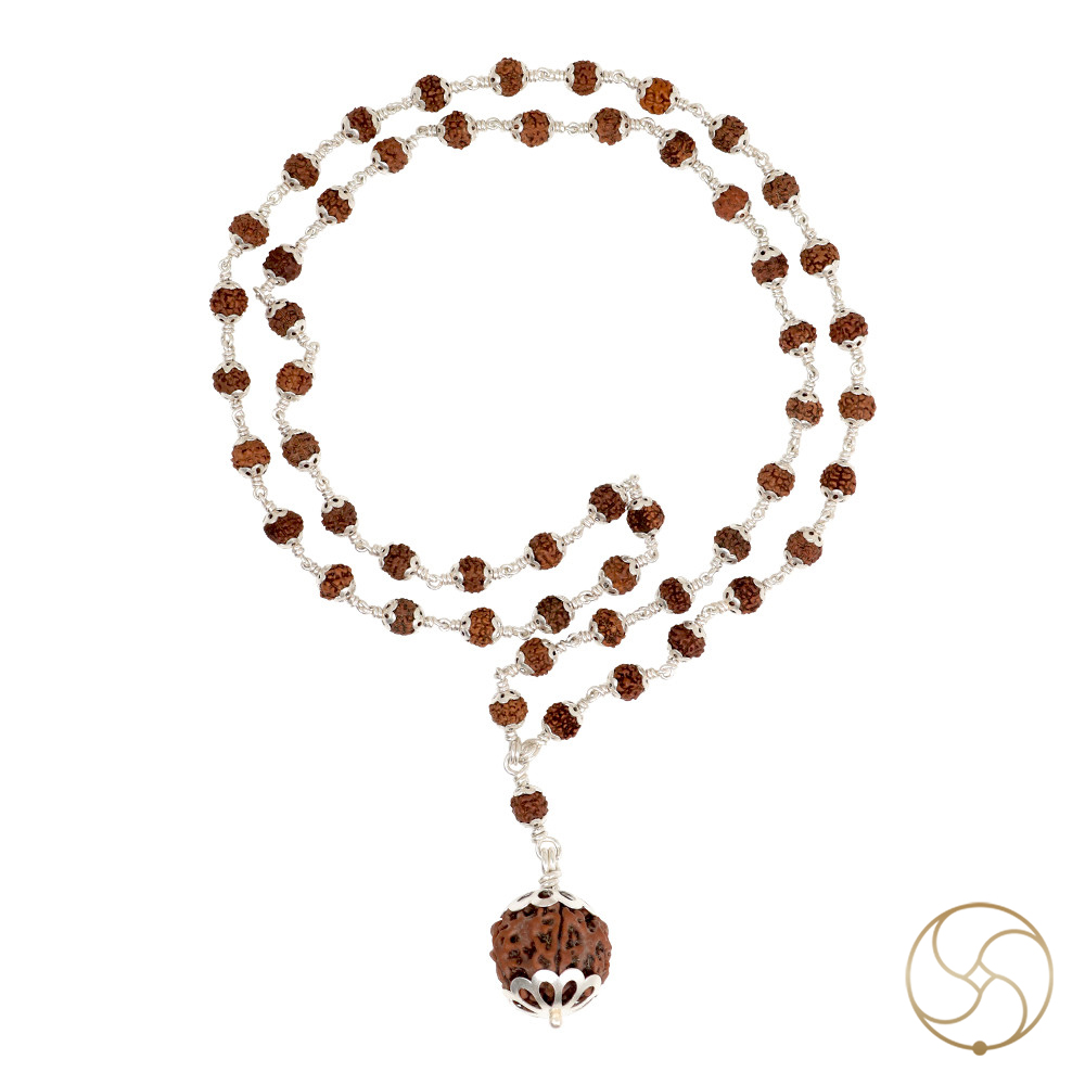 Rudraksha Mala In Silver Cap Wearing 541 beads 541