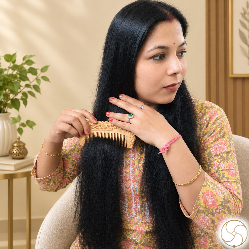 Handcrafted White Sandalwood Hair Comb