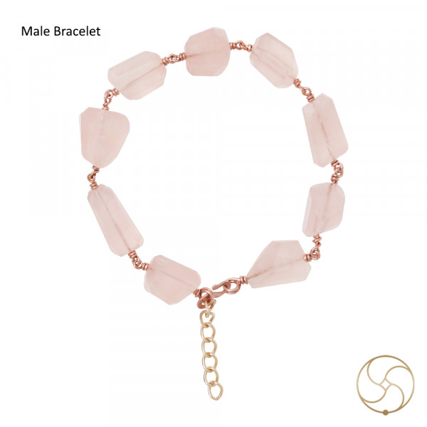 Image of 99.9% Pure Copper Rose Quartz Bracelet For Male And Female - 99.9% शुद्ध तांबा गुलाबी स्फटिक वलय स्त्री पुरुष हेतु