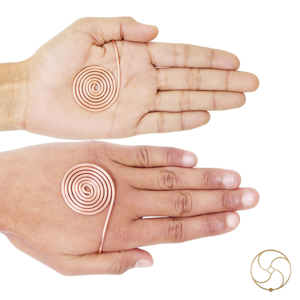 999 Nepaliya Copper Palm Ring Pair for Men and Women 2 Piece Set - 80gm