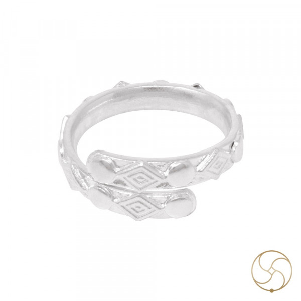 Image of 99.9%  Silver Katli Chakka Thumb Toe Pair -  पैर के अंगूठे हेतु चाँदी कतली चक्का बिछिये जोड़ी (12.6gm)