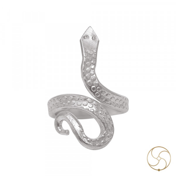 Image of 99.9% Silver Snake Ring - चाँदी नाग अंगूठी (7gm)