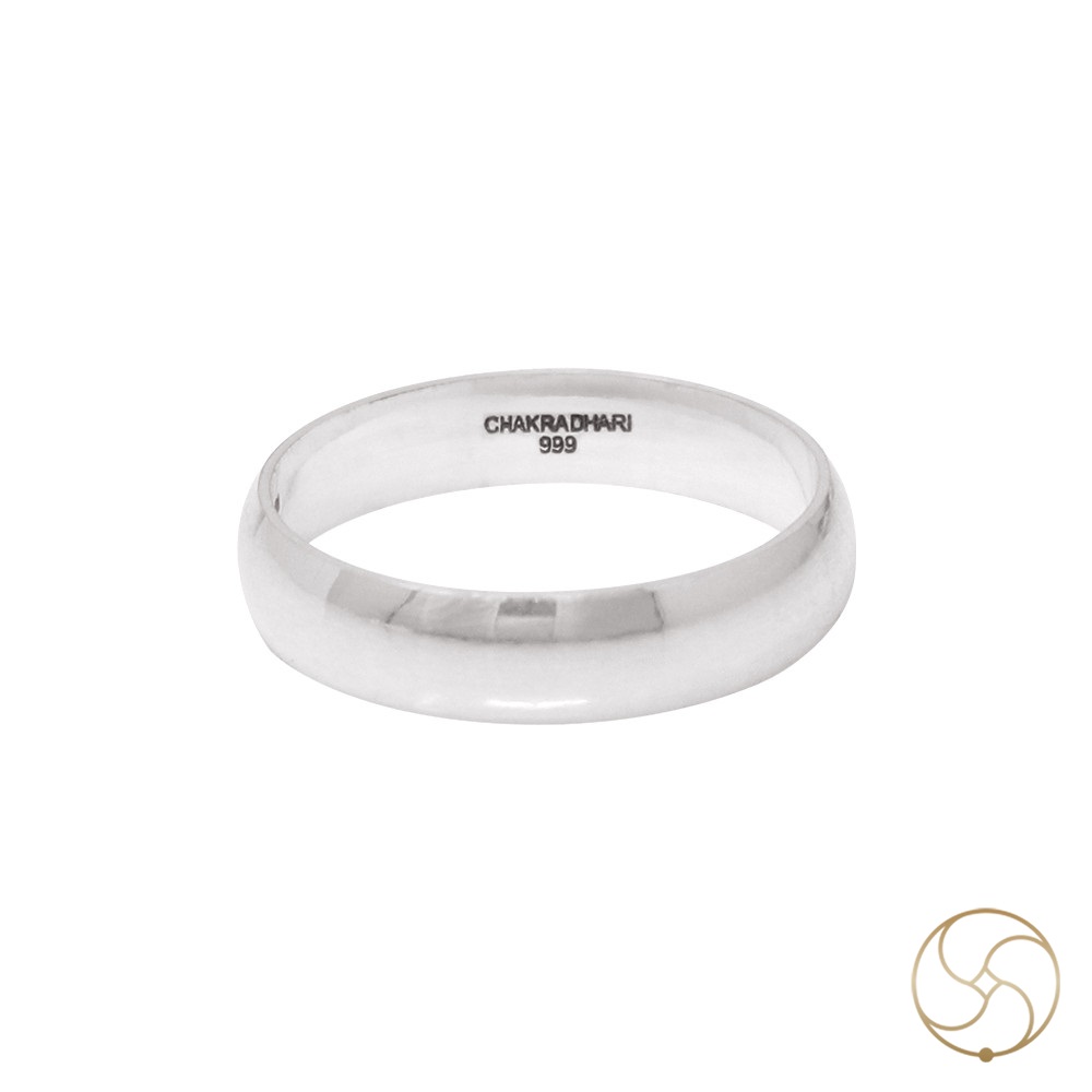999 Silver Half Round Lathe Ring - 5 gm