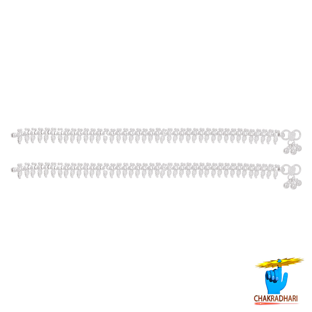 996 Silver Tribhushan Paan Patta Payal -      