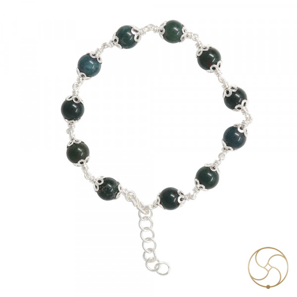 Image of 99.9%  Silver Blood Stone Bracelet For Male And Female - चाँदी रक्त पत्थर वलय स्त्री पुरुष हेतु