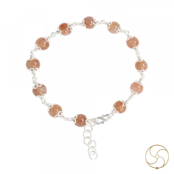 Image of 99.9% Silver Sun Stone Bracelet For Male And Female - चाँदी सूर्य पत्थर वलय स्त्री पुरुष हेतु