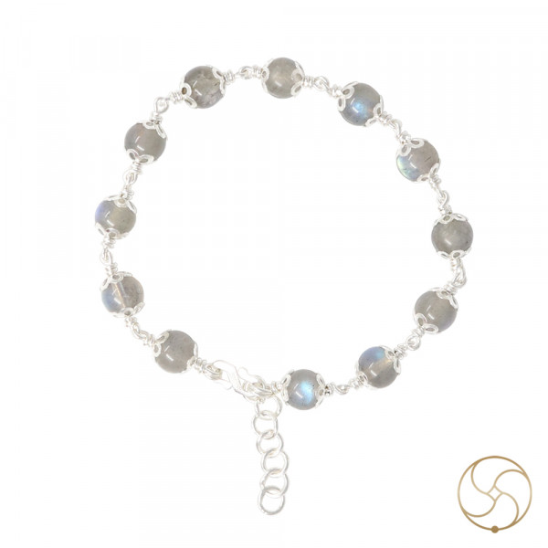 Image of 99.9% Silver Labradorite Bracelet For Male And Female - चाँदी लेब्रा पत्थर वलय स्त्री पुरुष हेतु