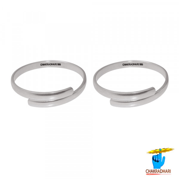 Image of 99.9% Silver Bangle Pair For Kids (6 Month To 3 Year) 29 Grams Pair - चाँदी बच्चो का कड़ा जोड़ा