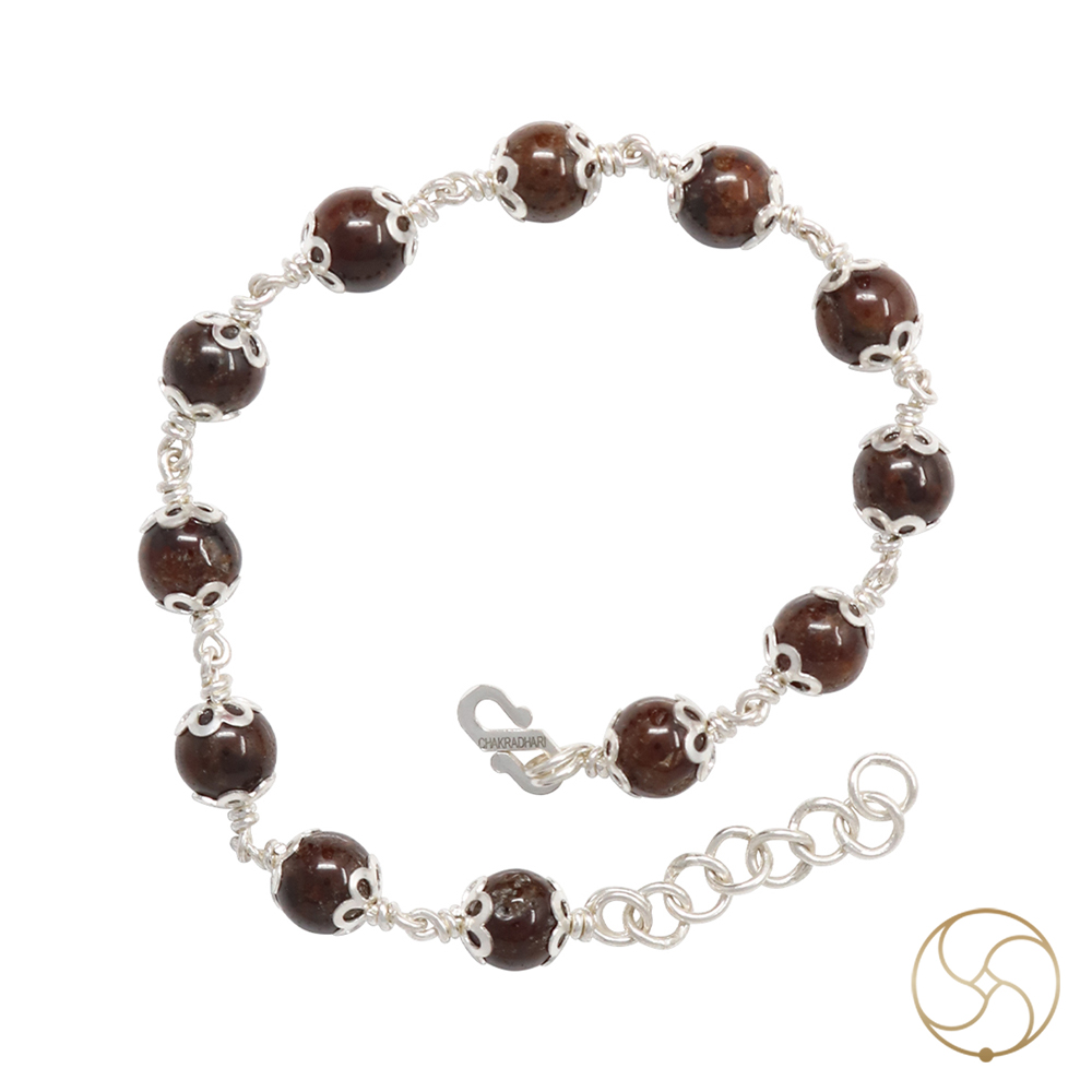 999 Silver Hessonite Bracelet For Male And Female -