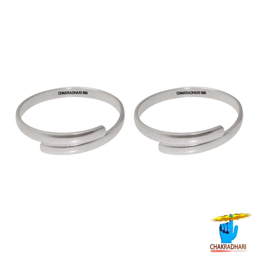 999 Silver Bangle Pair For Kids 3 Year To 7 Year 325 Grams Pair -