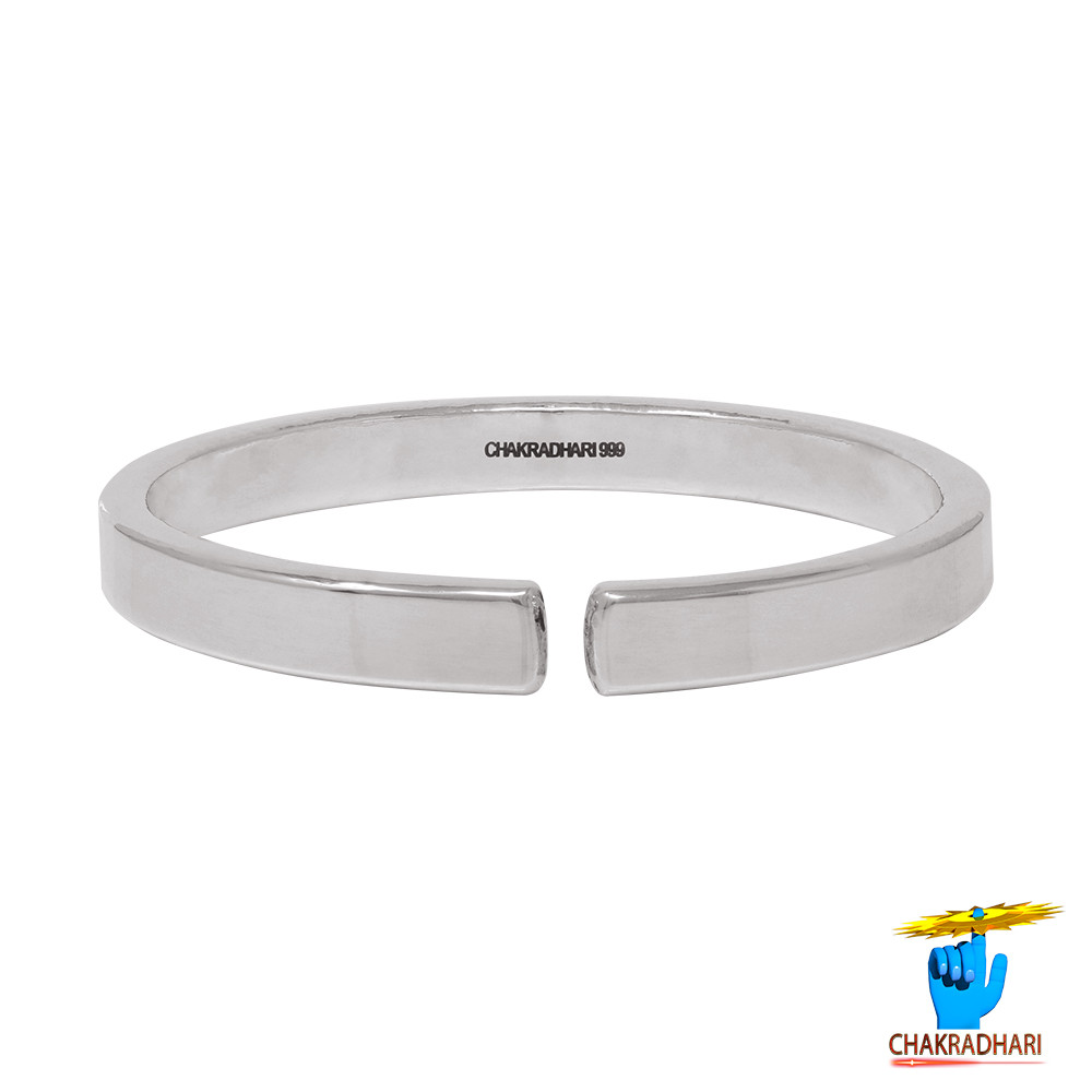999 Silver Gents Flat Bangle 70 Grams -