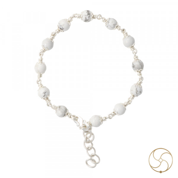 Image of 99.9% Silver Howlite Bracelet For Male And Female - चाँदी हाउलाइट वलय स्त्री पुरुष हेतु