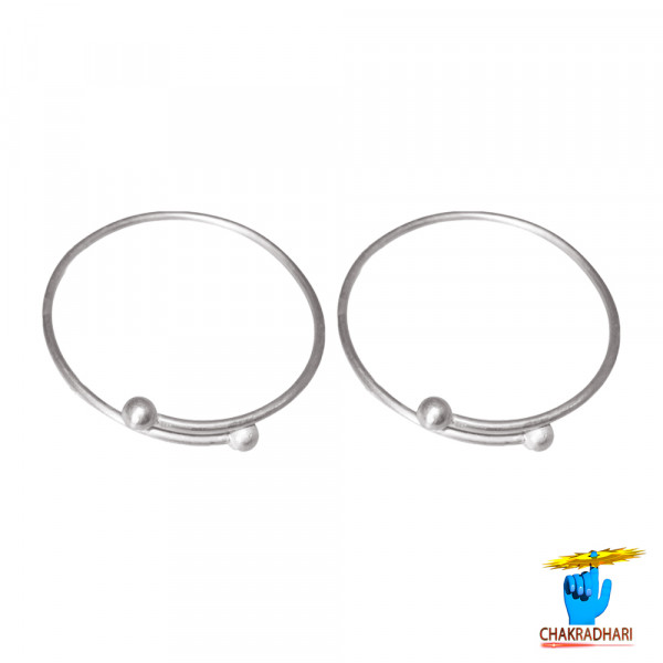 Image of 99.6% Silver Ball Leg Bangle Unisex 101 grams (Pair) - चाँदी गेंद पुरुष व स्त्री पैर कड़ा (जोड़ा)