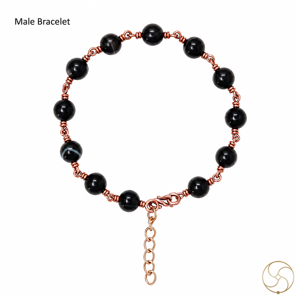 Nepaliya Copper Black Agate Bracelet