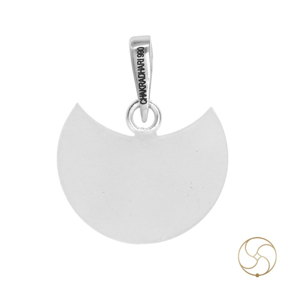996   Silver Waxing Crescent Moon Pendant -     44gm