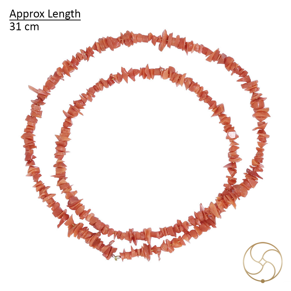 Sacred Italian Coral Moonga Chips Mala Ancient Protection Healing and Spiritual Empowerment