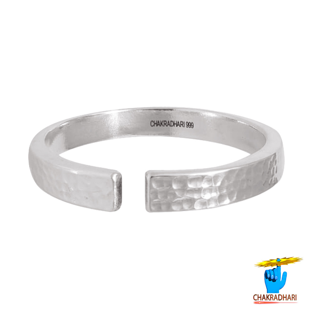 999 Silver Hammer Dotted Bangle 112 Grams -