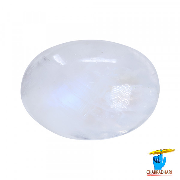 Image of 7.3 Carat Moon Gemstone With Silver Ring or Pendant- चंद्रमणि रत्न