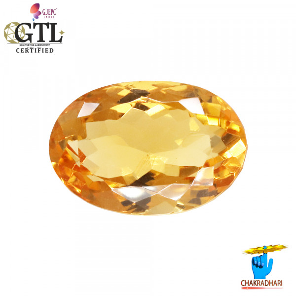 Image of 9.73 Carats Natural Citrine (Sunehla) Stone With Ring Or Pendant - प्राकर्तिक सिट्रीन (सुनहला) स्टोन