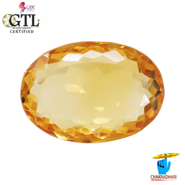 Image of 10.50 Carats Natural Citrine (Sunehla) Stone With Ring Or Pendant - प्राकर्तिक सिट्रीन (सुनहला) स्टोन