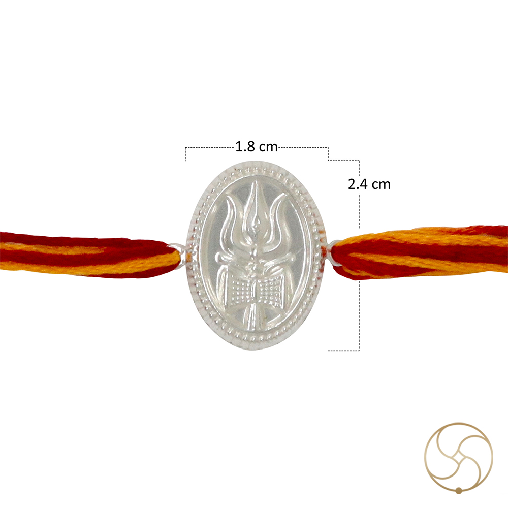 999 Silver Trishool Rakhi -   