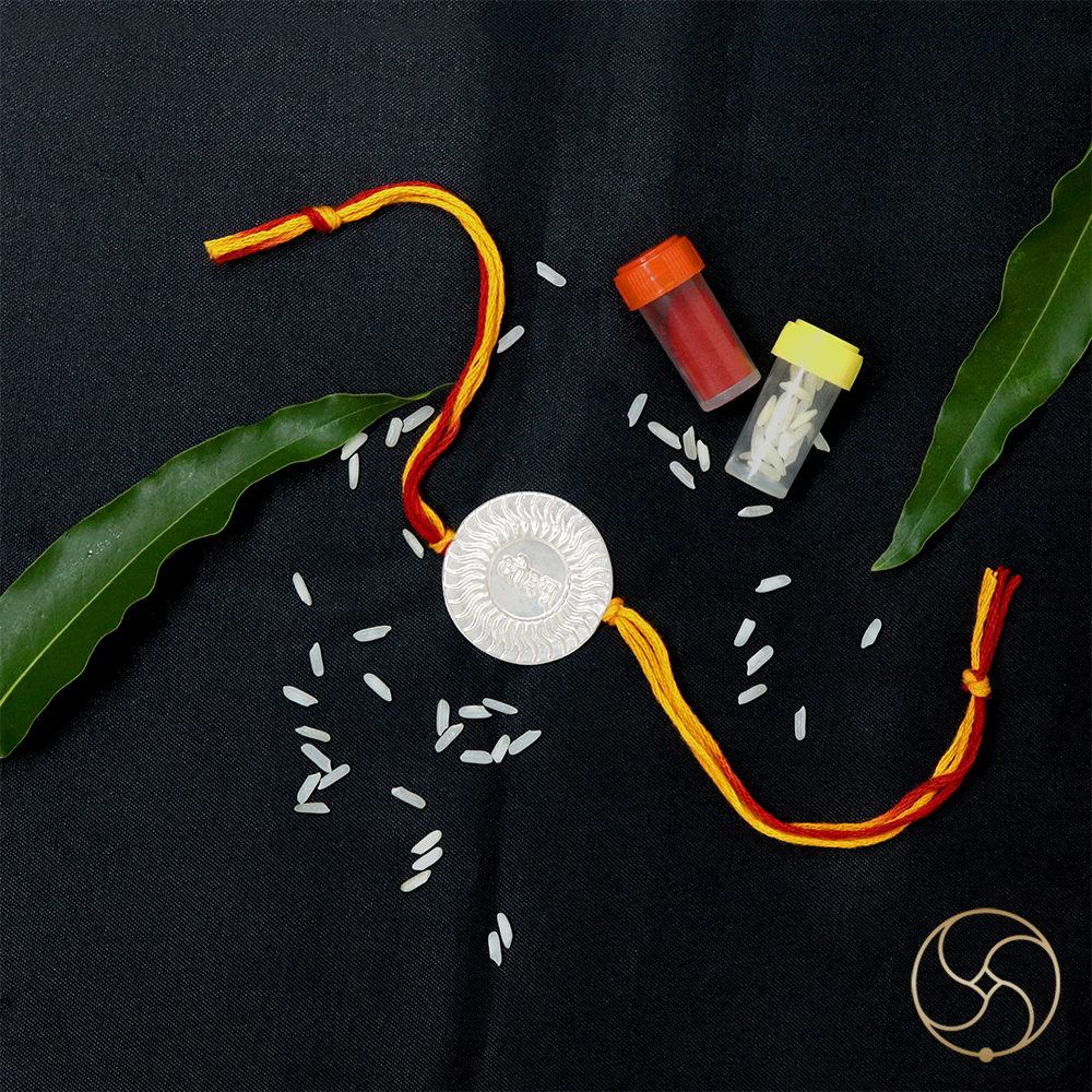999 Silver Vedic Aum Rakhi  Handcrafted Rakshabandhan Rakhi for Brother