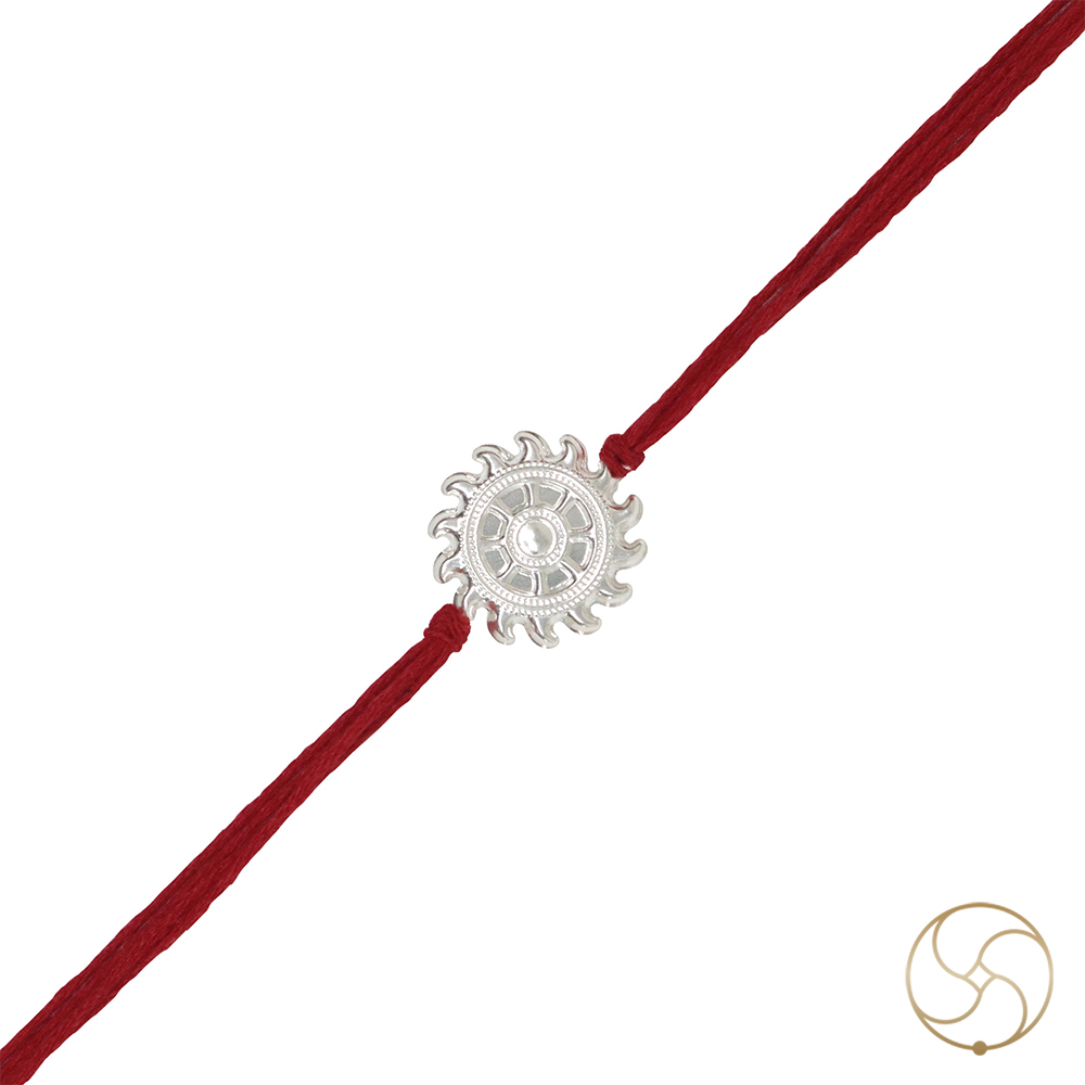 999 Silver Sudarshan Chakra Rakhi Traditional Rakhi Bracelet