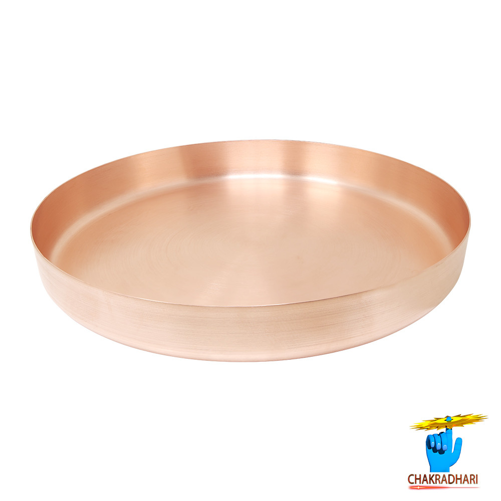 999  Nepaliya Copper Shata Dhauth Ghrita Thali 1700gm -     