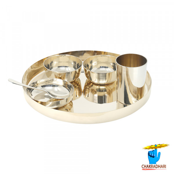 Image of Phool Kansa Thali Set – फूल  काँसा थाली सेट