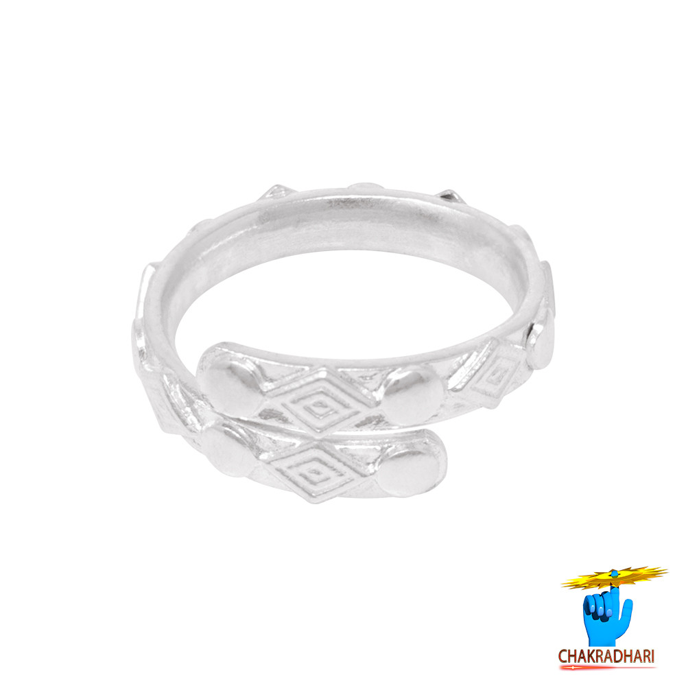 999  Silver Katli Chakka Leg Finger Toe Ring Pair -            76gm
