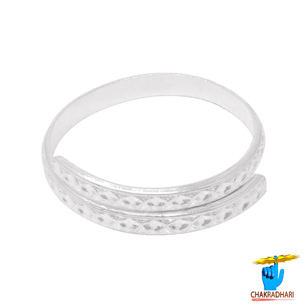 999  Silver Chokor Booti Thumb Toe Pair -            61gm