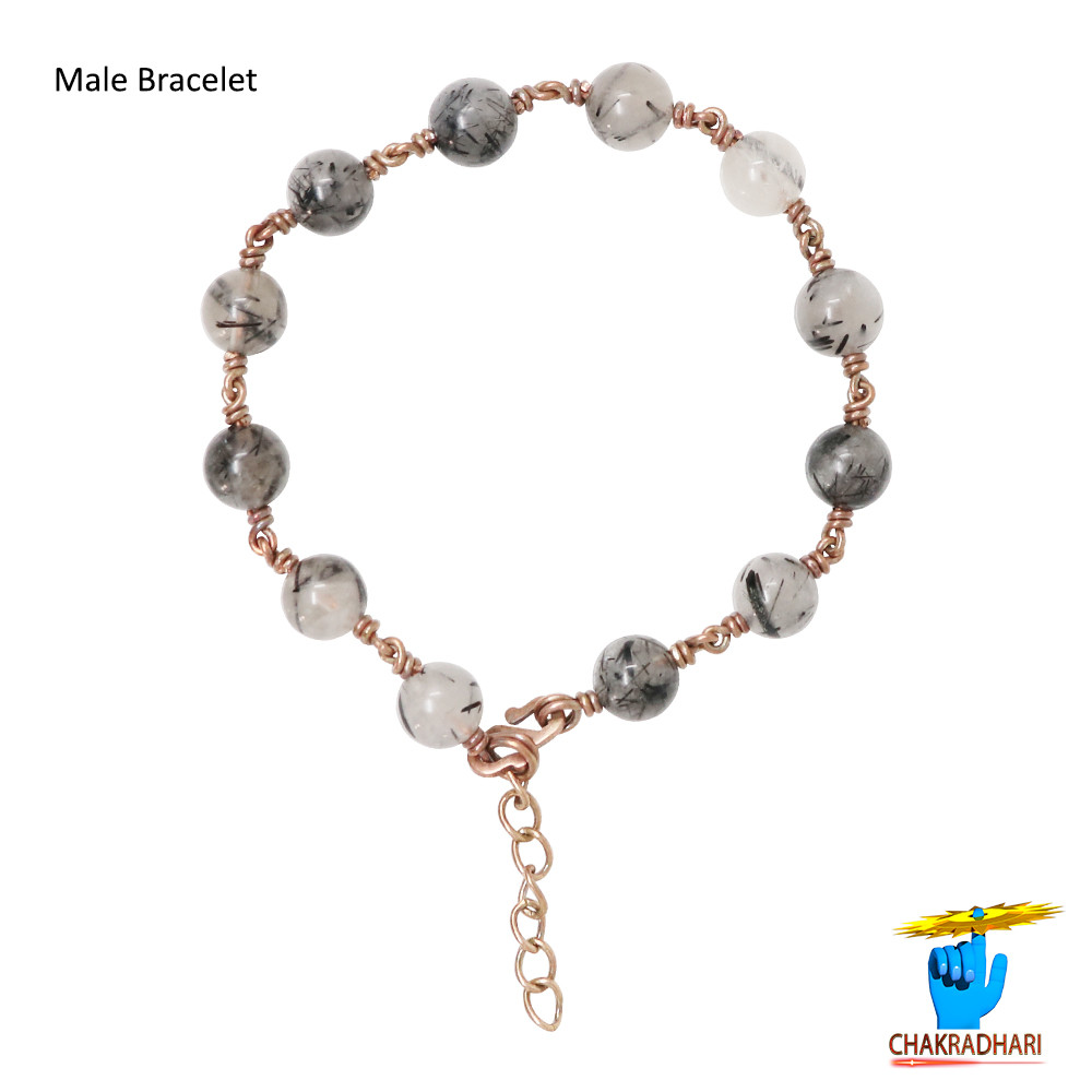 Pure Copper Black Rutile Bracelet For Male And Female -