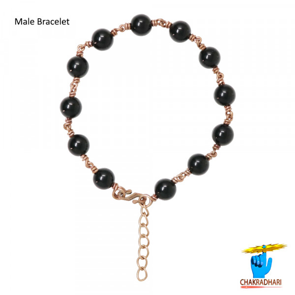 Image of Pure Copper Black Tourmaline Bracelet For Male And Female -  शुद्ध तांबा काला वैक्रांत वलय स्त्री पुरुष हेतु