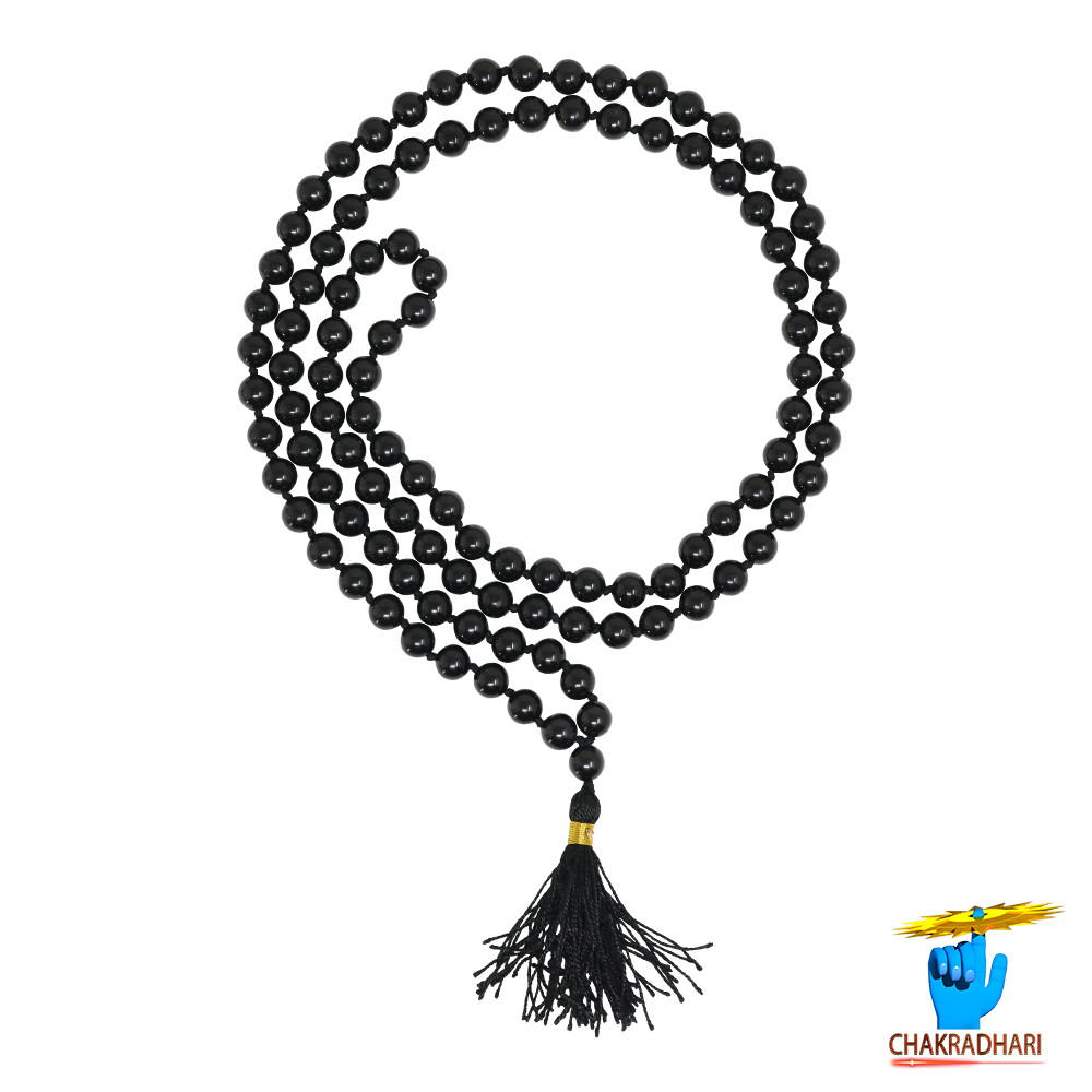 Black Mahavaikrant Mala for Jaap or Wearing - 8mm or 6mm