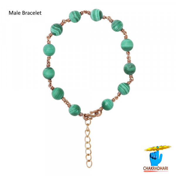 Image of Pure Copper Malachite Bracelet For Male And Female -  शुद्ध तांबा  दाना फिरंग वलय  स्त्री पुरुष हेतु