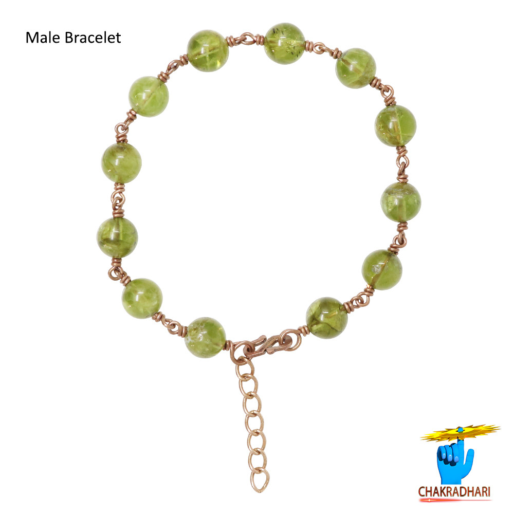 Pure Copper Peridot Bracelet For Female-
