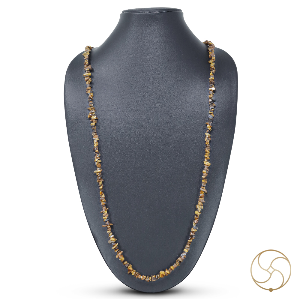Tiger Eye Chips Wearing Mala -