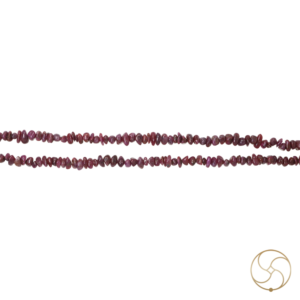 Ruby Chips Mala Wearing Mala -