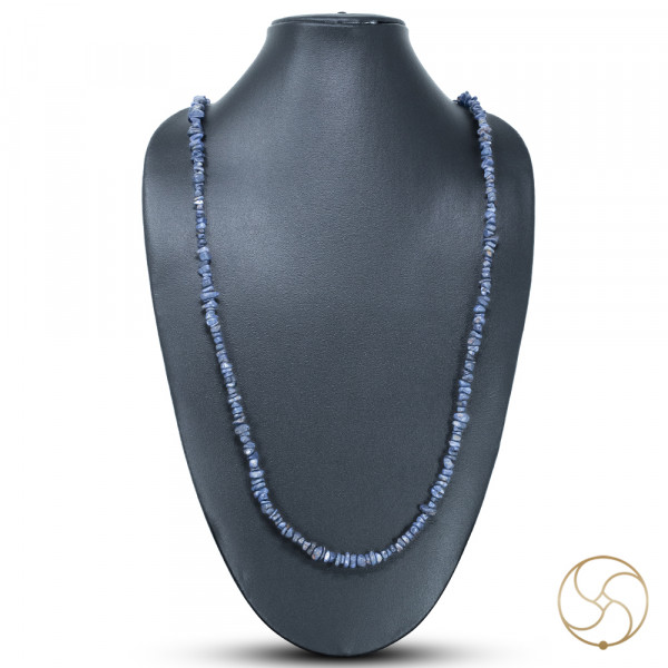 Image of Blue Sapphire Wearing Mala - नीलम टुकड़ी माला