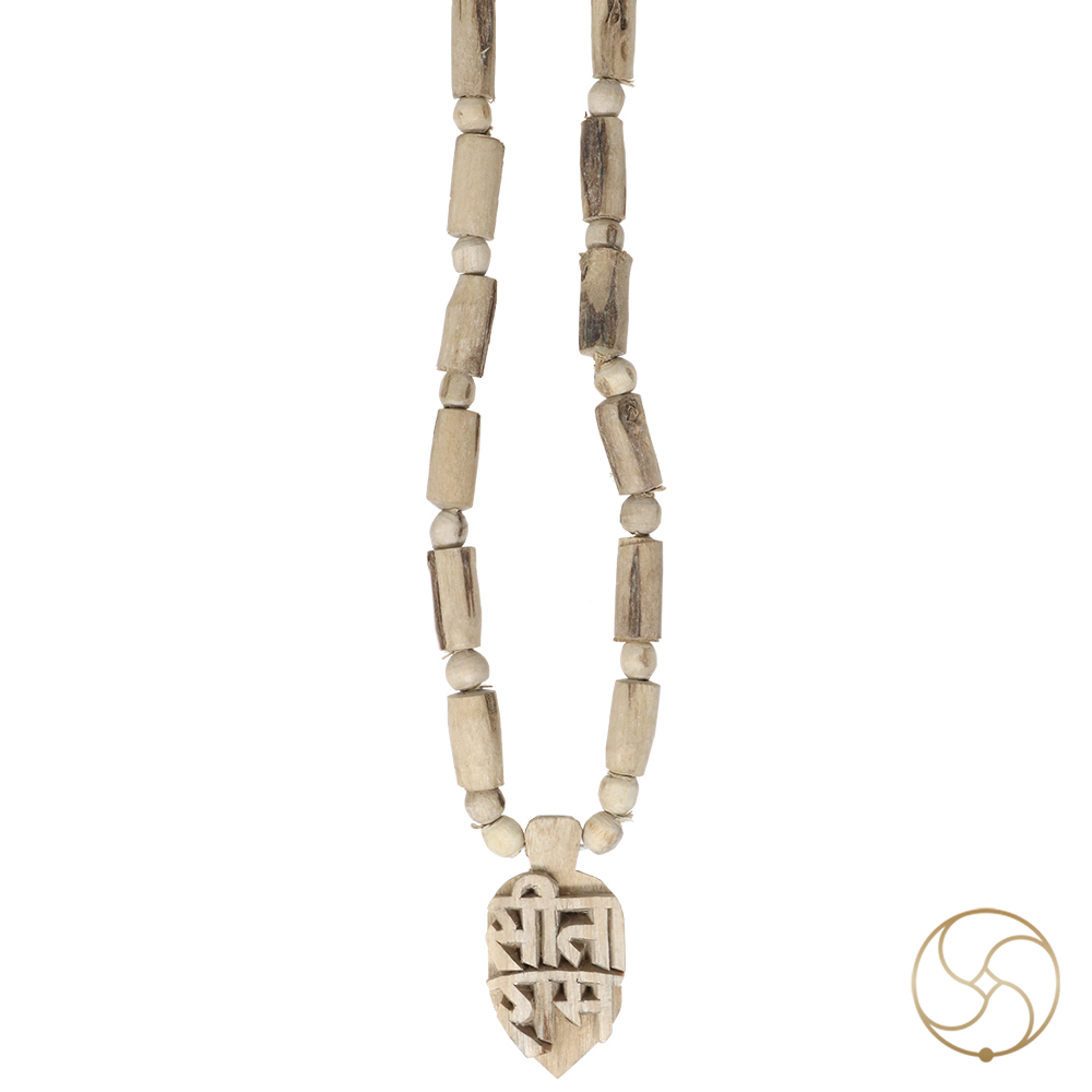 Tulsi Kanthi Mala With Sita Ram Tulsi Wood Pendant Wearing Mala  -          