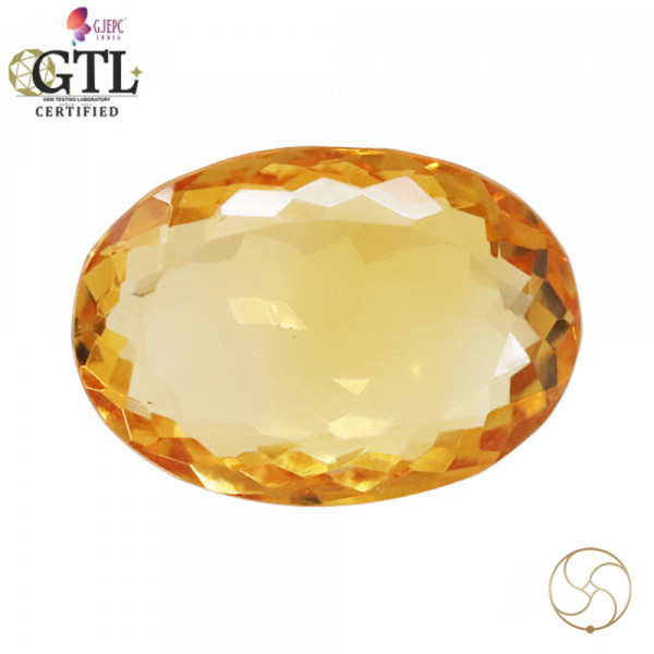 Image of 10.50 Carats Natural Citrine (Sunehla) Stone With Ring Or Pendant - प्राकर्तिक सिट्रीन (सुनहला) स्टोन